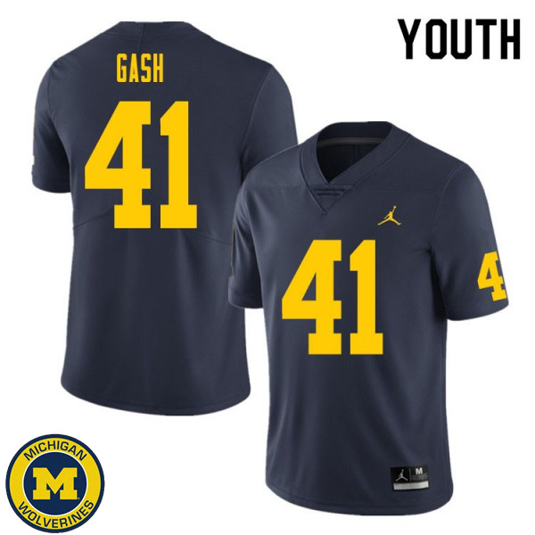 Youth Michigan Wolverines #41 Isaiah Gash Navy Fashion Player Jersey